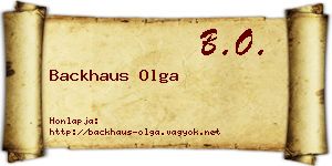 Backhaus Olga névjegykártya