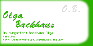 olga backhaus business card